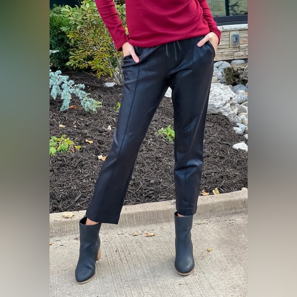 🎆 NWT Liverpool Black Crackle Pull On Ankle Trouser Pants Large goth mob wife - Picture 1 of 15